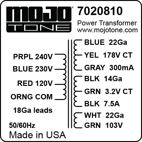 British Style Plexi/800 100W Power Transformer (Direct Replacement for the Marshall® JCM800) - Image 2