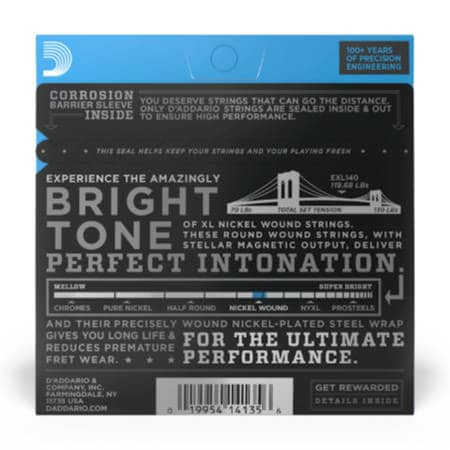 D'Addario EXL140 Nickel Wound Electric Guitar Strings, Light Top/Heavy Bottom, 10-52 - Image 2