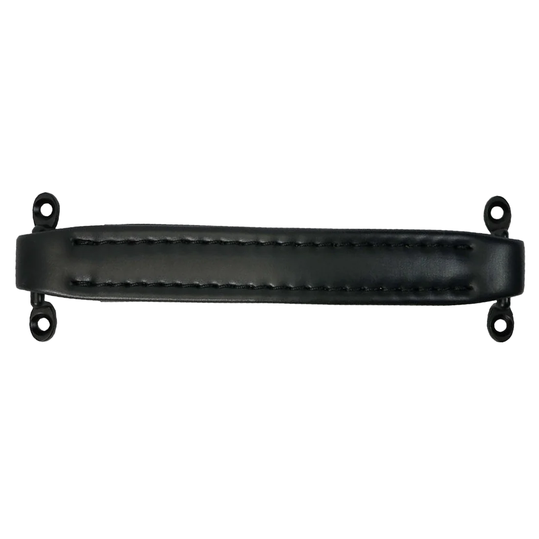 Large Black Leather Handle with Black Mounting Brackets - Image 2
