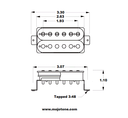 Mojotone '59 Clone Vintage P.A.F. Style Low Output Humbucker Pickup - Image 4