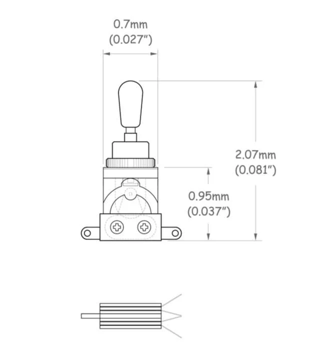 Mojotone Short 3-Way Toggle Switch (Black) - Image 3