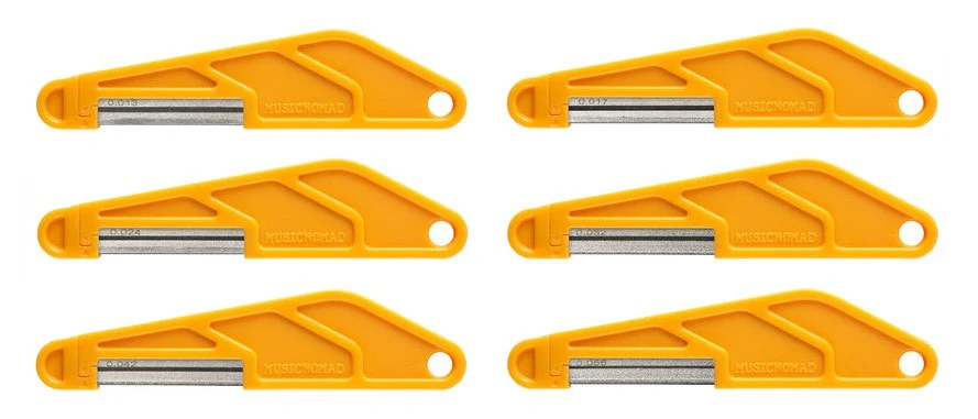 Music Nomad 6 pc. Acoustic Guitar Diamond Coated Nut File Set - Light/Medium Strings, with Storage Case - Image 5