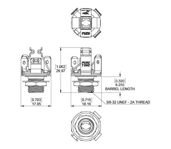 Pure Tone Stereo Output Jack, Nickel - Image 4