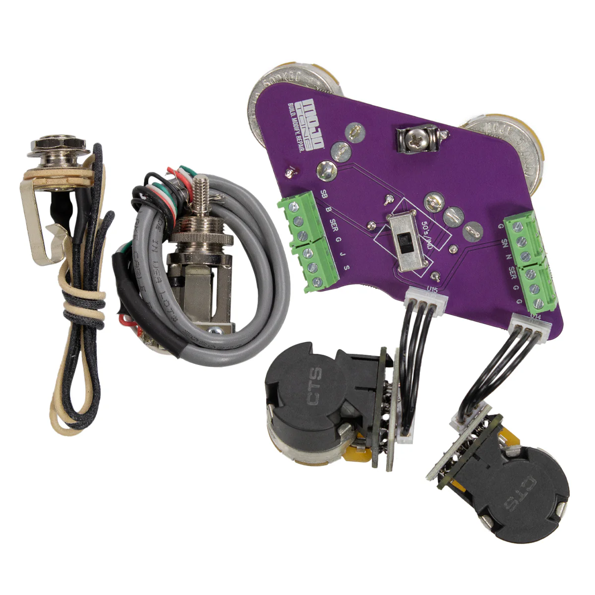 Solderless Convertible Les Paul Guitar Wiring Harness with Push-pull (Long Shaft) - Image 4