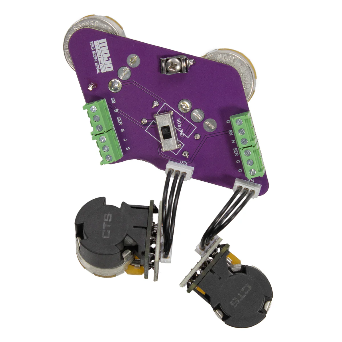 Solderless Convertible Les Paul Guitar Wiring Harness with Push-pull (Short Shaft) - Image 2