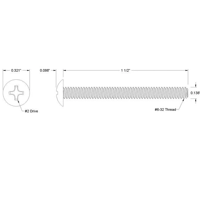 Tweed Style Black Oxide Baffle Mounting Screw (Set of 12) - Image 2